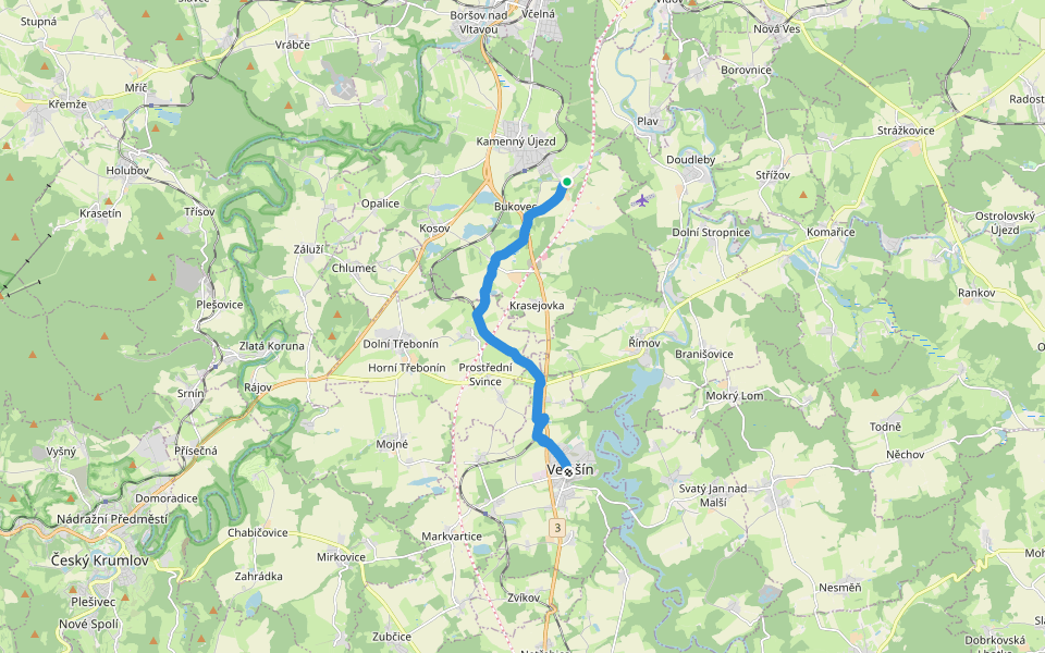 [M] Velešín - Plavnice walking route map in Kamenný Újezd