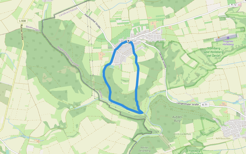 Langenthal-Rundweg 1 walking route map in Trendelburg