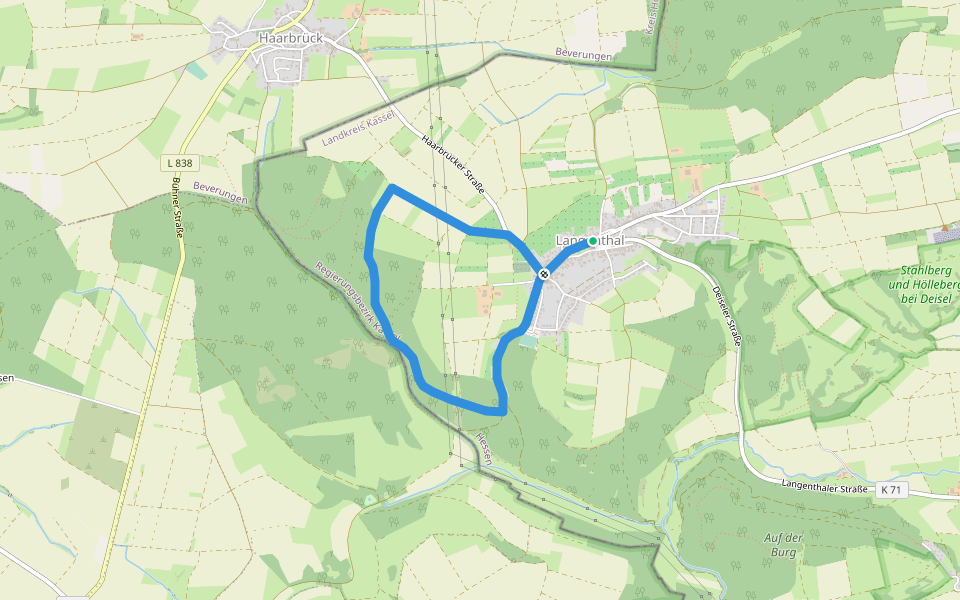 Langenthal-Rundweg 2 walking route map in Trendelburg