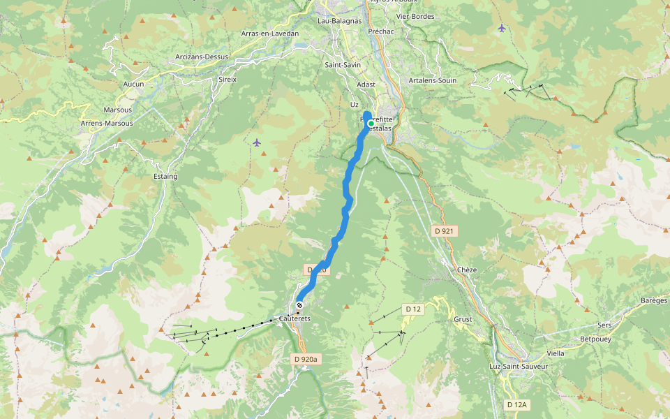 Voie Verte Pierrefitte - Cauterets walking route map in Pierrefitte-Nestalas