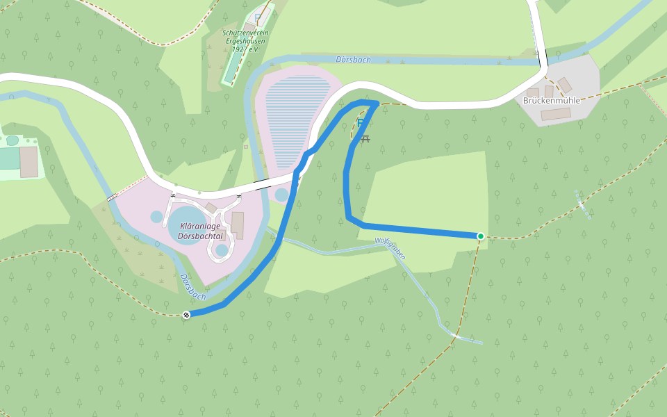 Rundwanderweg Oberfischbach 1 walking route map in Ergeshausen