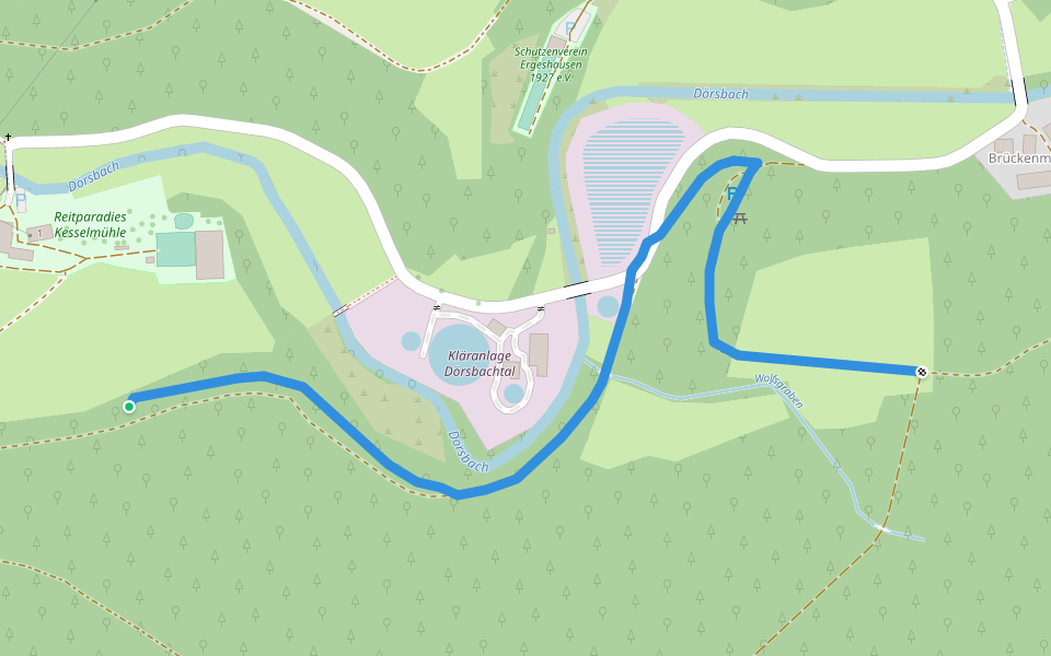 Rundwanderweg Oberfischbach 2 walking route map in Ergeshausen