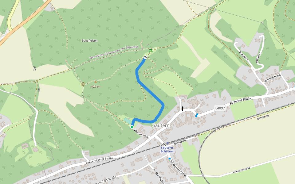 Sportplatz Sautern - Sauterner Waldwiese walking route map in Sautern