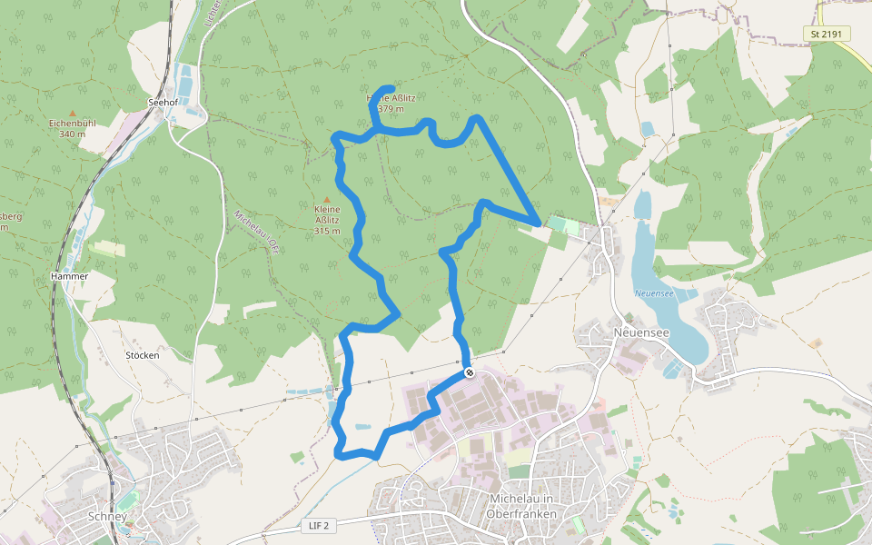 Aßlitzweg (Michelau) walking route map in Michelau in Oberfranken