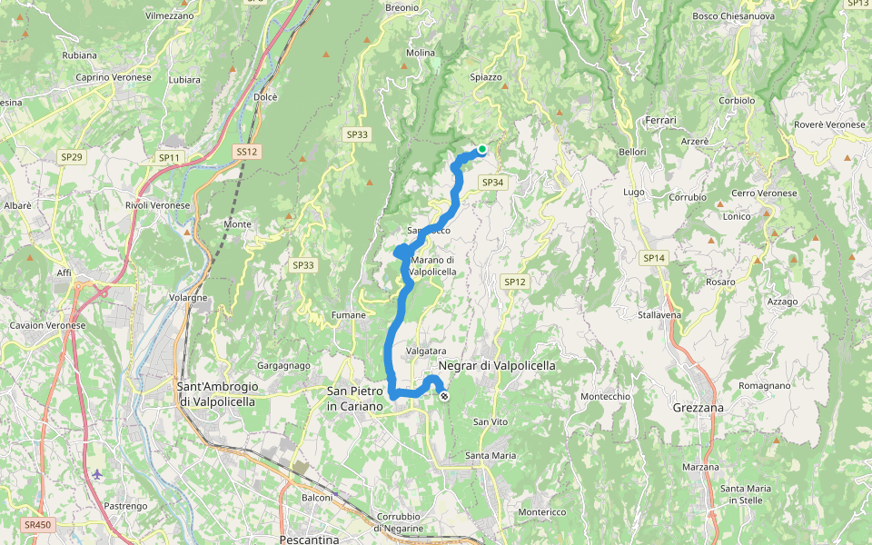 Corte Bernardo - Mondrago walking route map in Mondrago