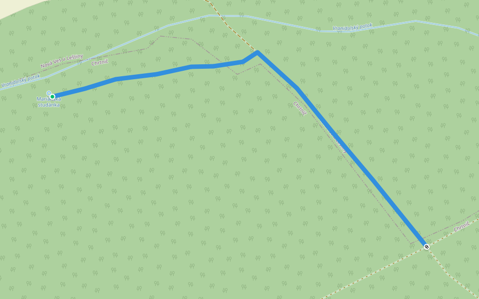 [M] odbočka Mariánská studánka walking route map in Nová Ves u Leštiny