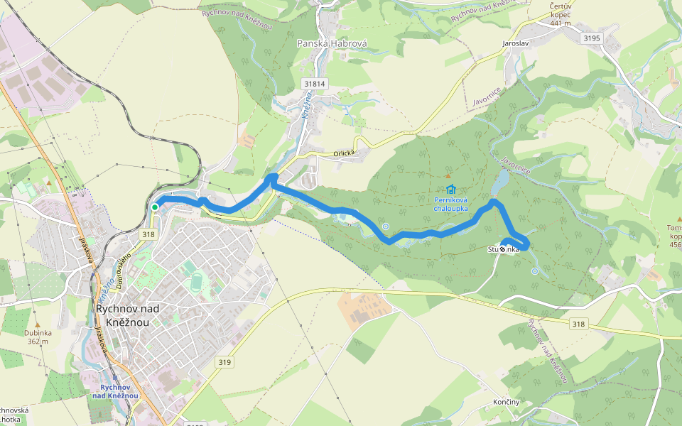 PPP Stezka walking route map in Rychnov nad Kněžnou