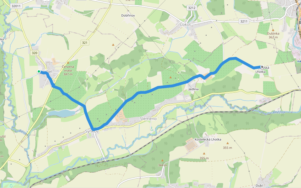 NS Ovocná stezka walking route map in Libel