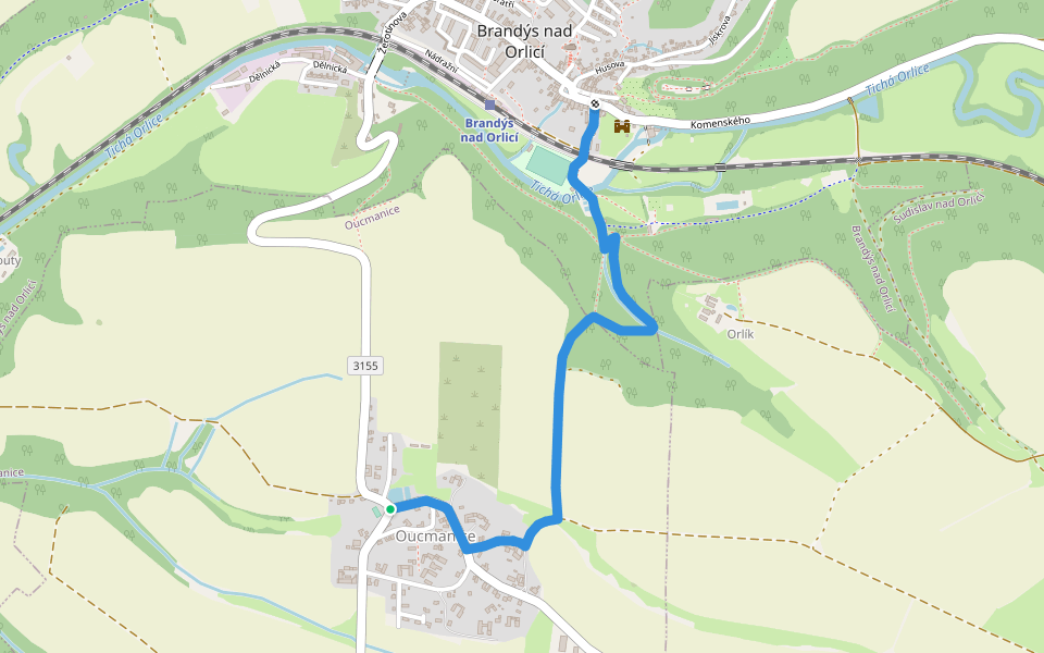 NS Oucmanice walking route map in Oucmanice