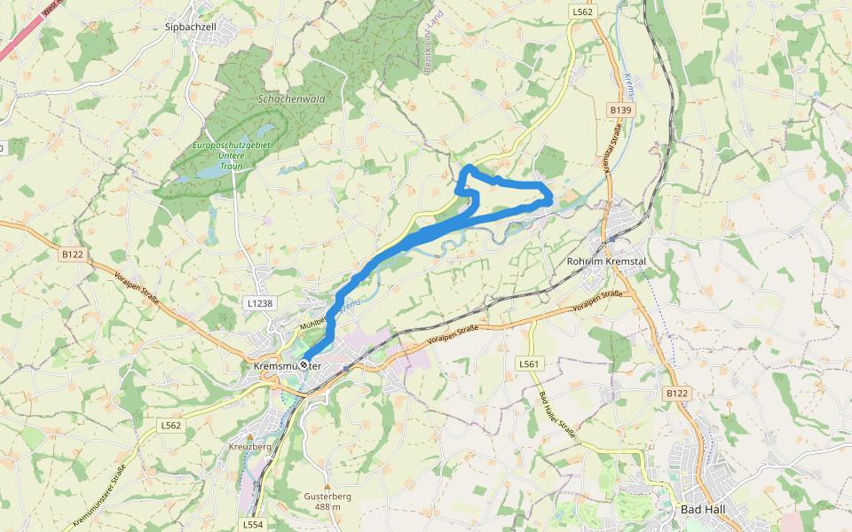Schwarzholzweg - Wanderweg 41 walking route map in Kremsmünster