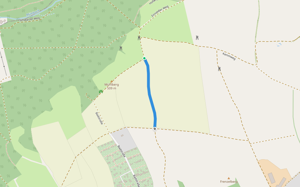 Mühlberg - Dittersdorf nur am Mühlberg markiert walking route map in Amtsberg