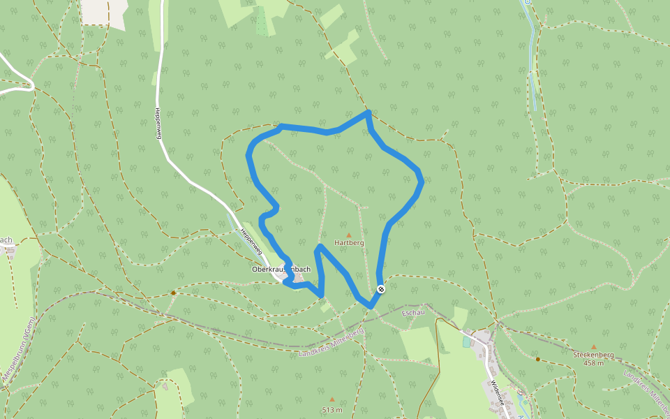 Rote Schnepfe, Rundwanderweg Heppe walking route map in Dammbach