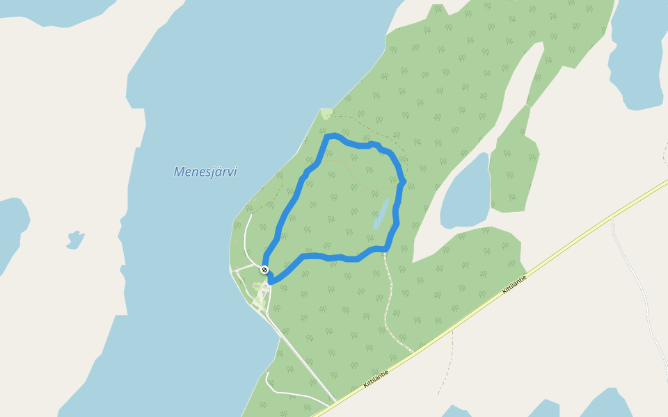 green walk route walking route map in Inari