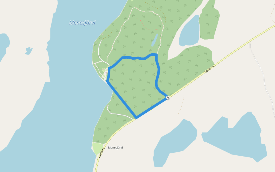 red walk route walking route map in Inari