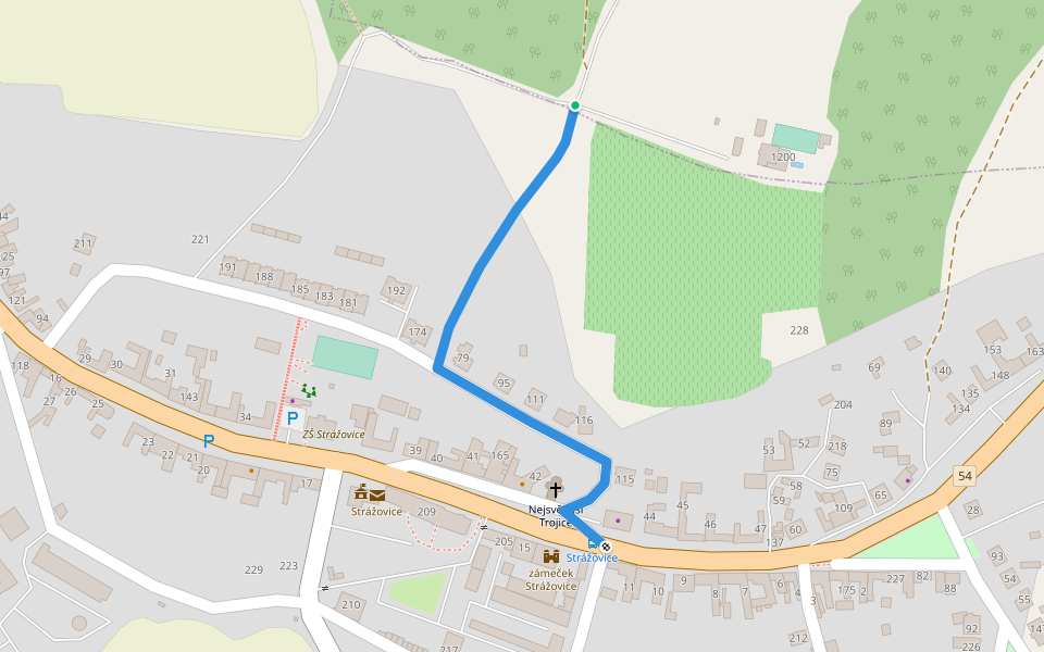 [Ž] Strážovice - Pod Babmí lomem walking route map in Věteřov