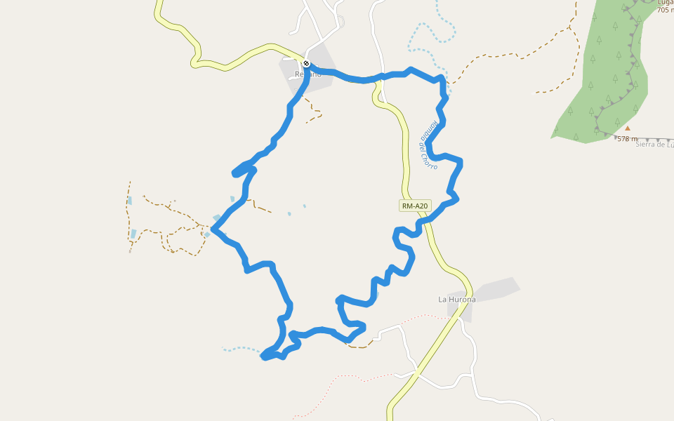 PR-MU 72 Sendero de la Rambla del Chorro walking route map in El Rellano