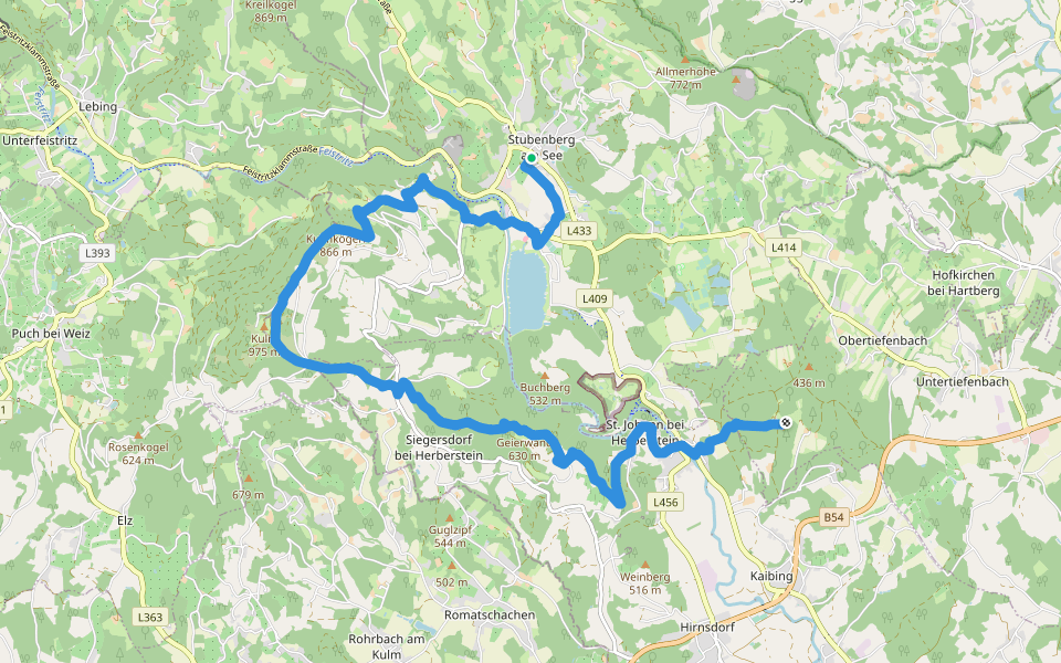 Wanderweg 771 walking route map in Stubenberg am See