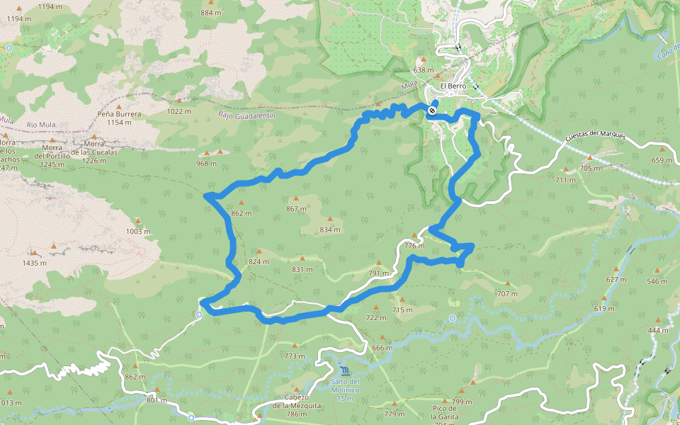 PR-MU 79 El Berro - Casa Leiva – Bco. Brujas - El Berro walking route map in El Berro