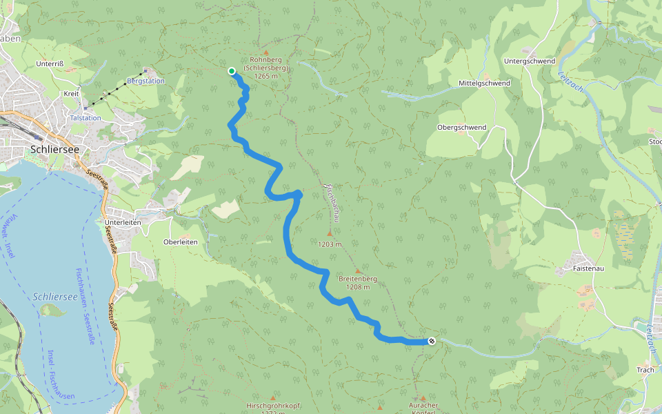 Wanderweg 680 Schliersberg - Breitenberg walking route map in Schliersee