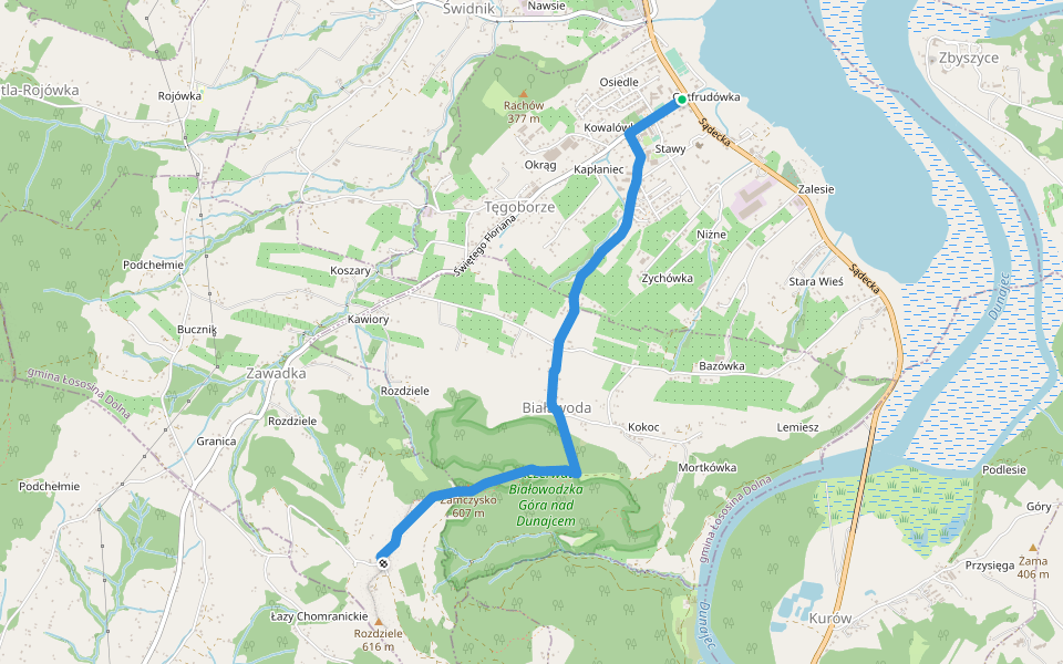 Tęgoborze - Białowodzka Góra (kaplica) walking route map in Tęgoborze