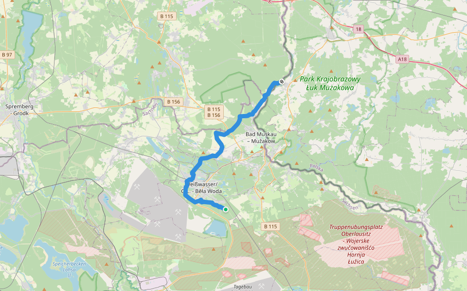 Wanderweg "Lausitz" walking route map in Weißkeißel