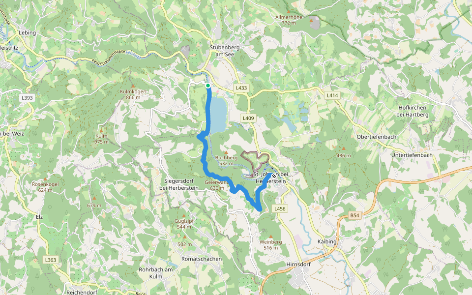 Geierwandweg (23) walking route map in Stubenberg