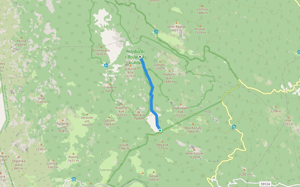 Lubenovačka vrata - Veliki Lubenovac walking route map in Stinica