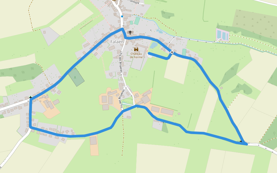 Tour du Village (Falaën) walking route map in Onhaye