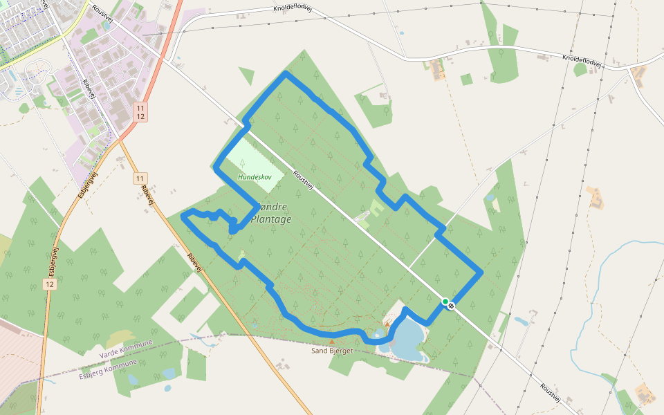 Søndre Plantage - Løberute walking route map in Varde