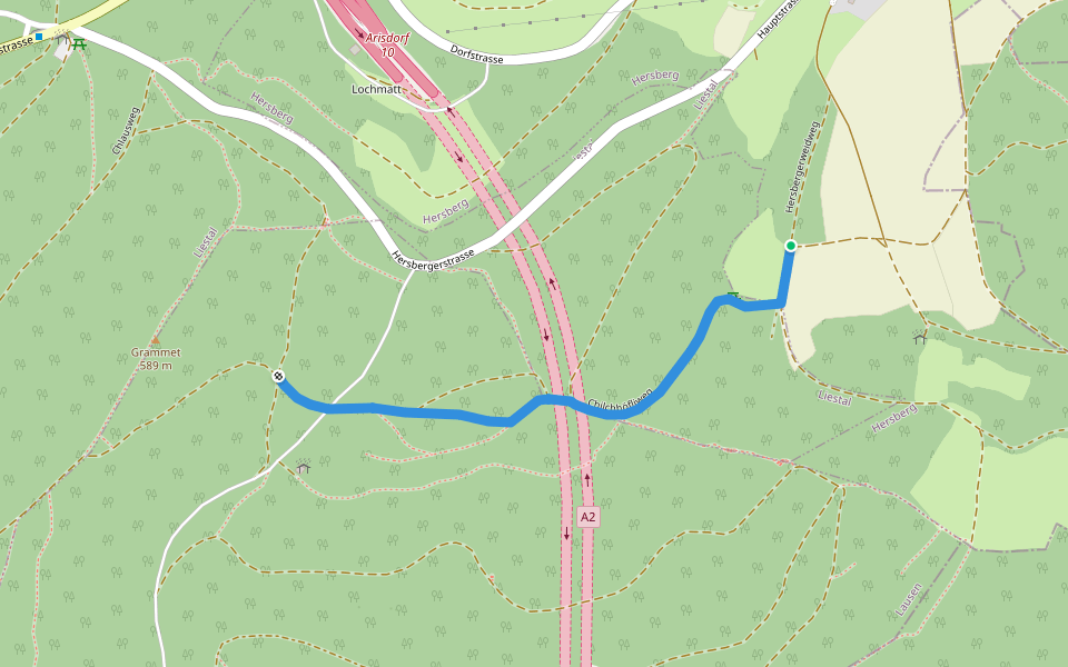 Forenacher - Uf Edletten walking route map in Hersberg