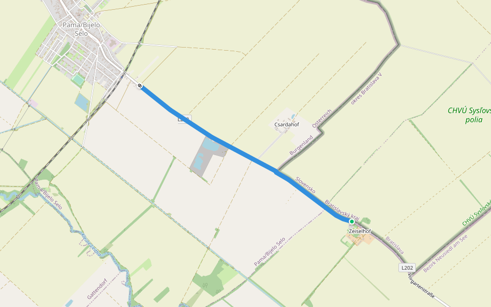 Burgenländischer Pilgerweg Frauenkirchen - Zeiselhof walking route map in Deutsch Jahrndorf