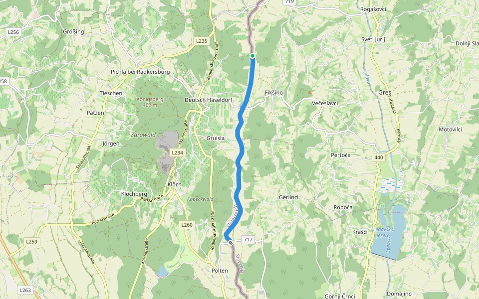 Ostösterreichischer Grenzlandweg 07A (Variante Kutschenitza) walking route map in Kramarovci