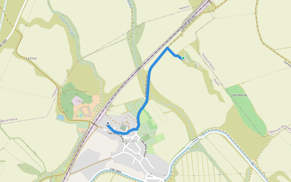 Huellas de la Guerra. Vicién walking route map in Vicién