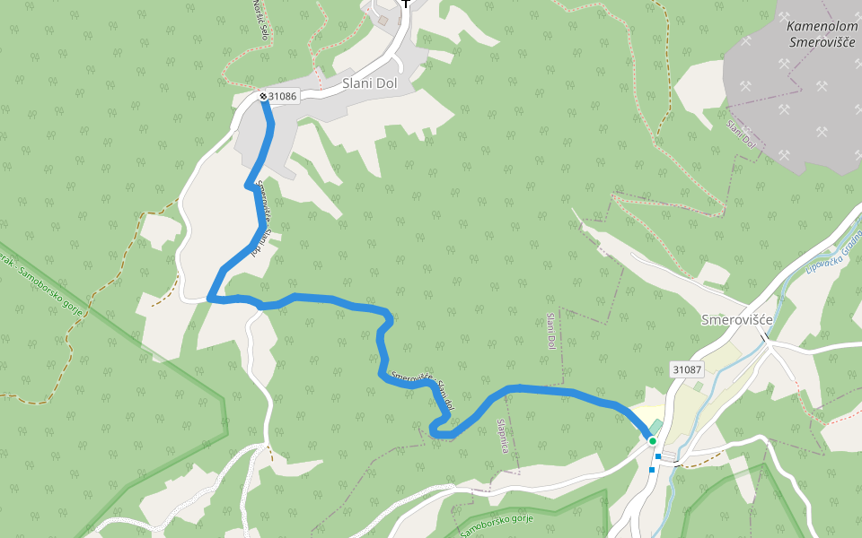 Smerovišće - Slani dol walking route map in Smerovišće