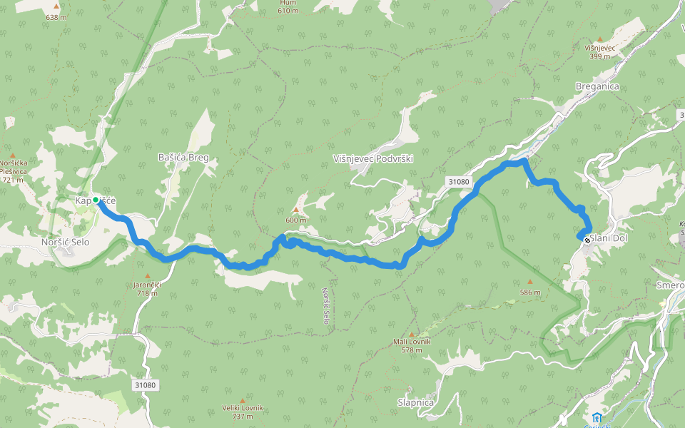 Slani dol - Noršić Selo walking route map in Noršić Selo