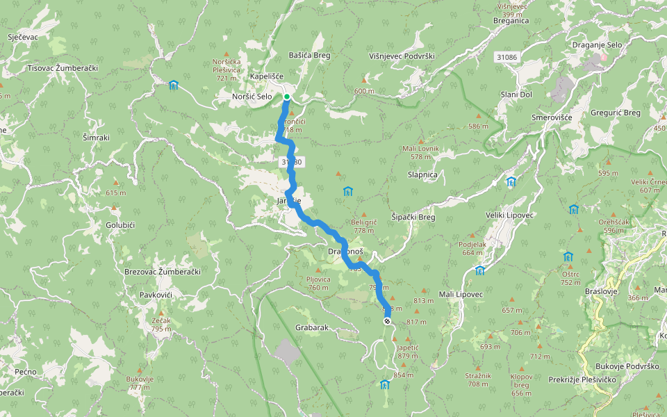Noršić Selo - Katin krč walking route map in Noršić Selo