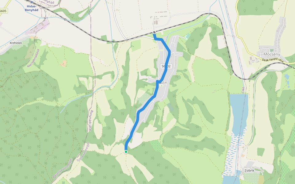 S■ (Cikó) walking route map in Cikó