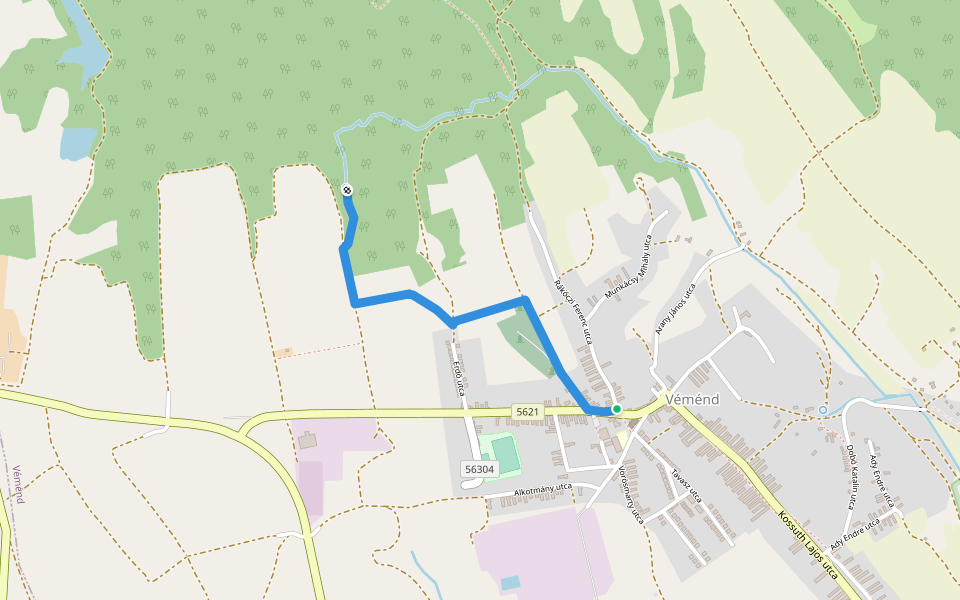 S● (Szent-kút) walking route map in Véménd