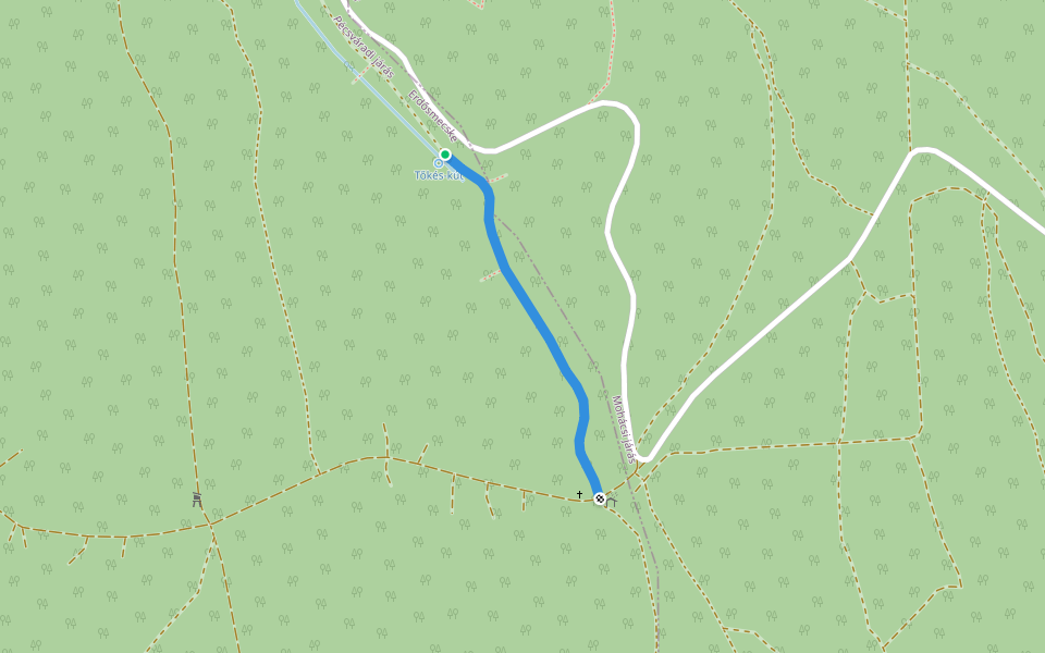 K● (Tőkés-kút) walking route map in Feked