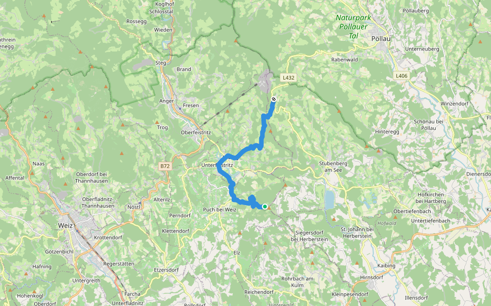 Wanderweg WH walking route map in Höfling