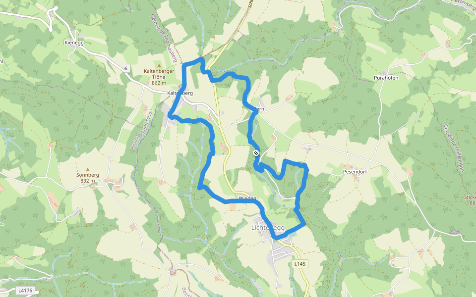 Spielplatzroute (Lichtenegg - Tafern - Maria Schnee) walking route map in Lichtenegg
