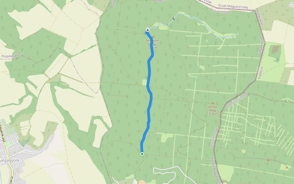 Z● (Rúzsa-kút) walking route map in Galgamácsa
