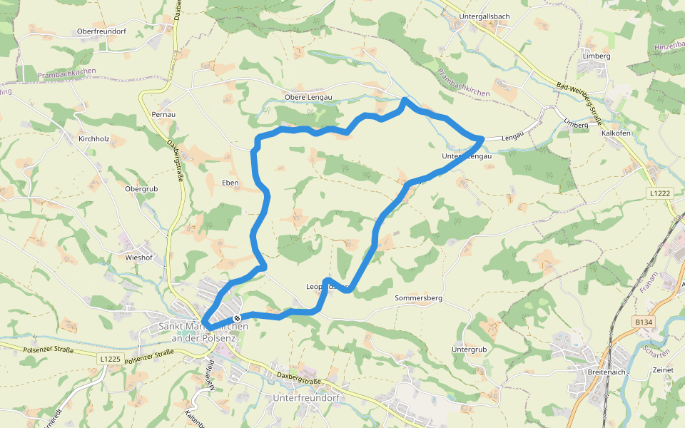 Lengauerweg walking route map in Sankt Marienkirchen an der Polsenz