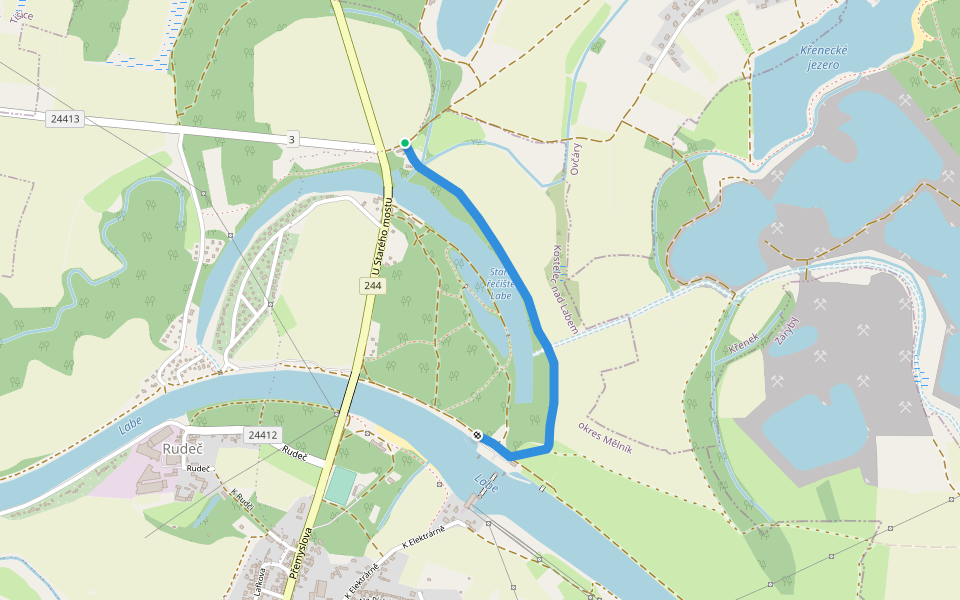 [Ž] U Zdymadla - Kopa walking route map in Kostelec nad Labem
