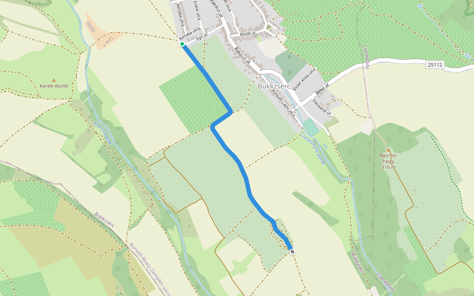 S+ walking route map in Bükkzsérc