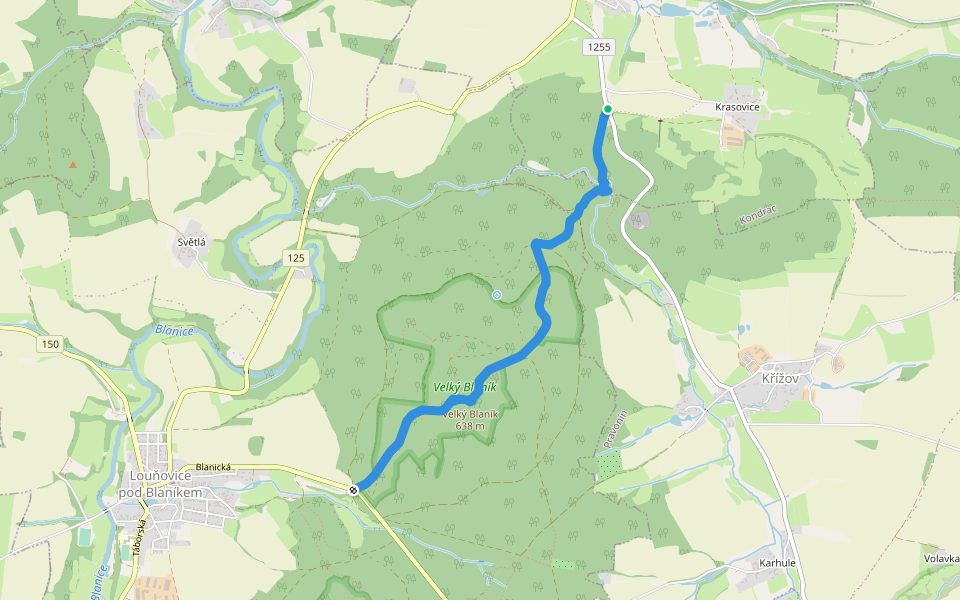 NS S rytířem na Blaník walking route map in Kondrac