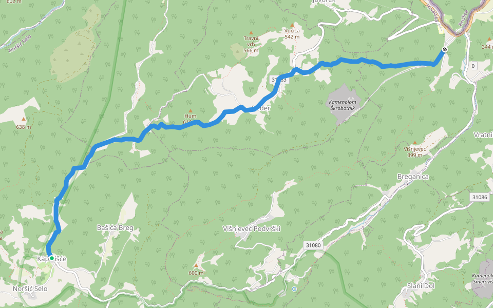 Grdanjci - Noršić selo walking route map in Noršić Selo