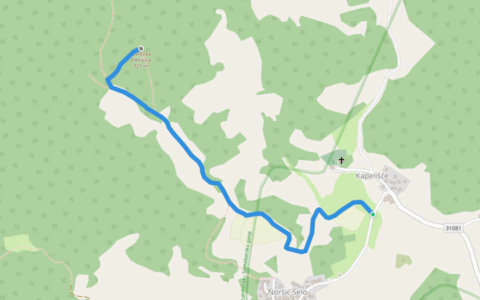 Noršić Selo - N. Plešivica walking route map in Noršić Selo