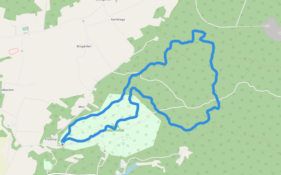 Rankås 10Km walking route map in Fröstorp