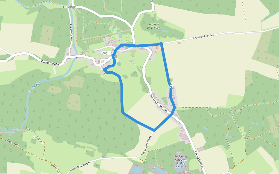 Grand bon Dieu walking route map in Onhaye